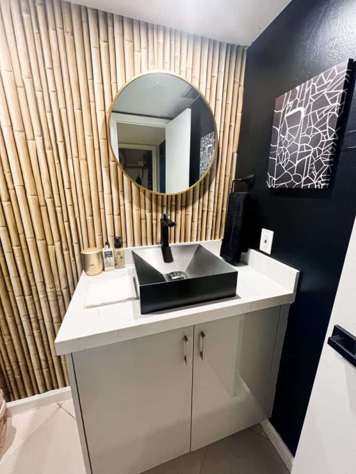 Small Black and White Powder Room